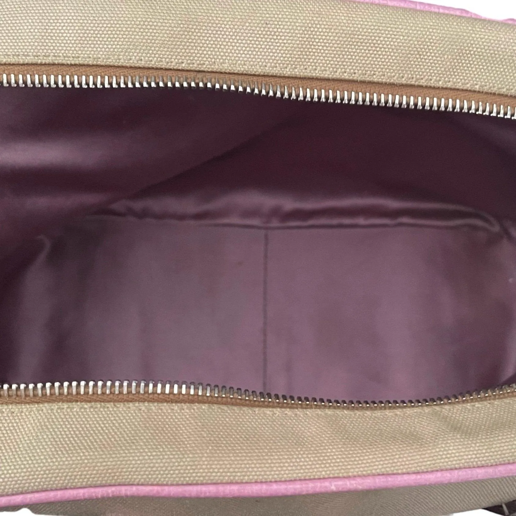 Prada Tan Canvas Bowling Bag
