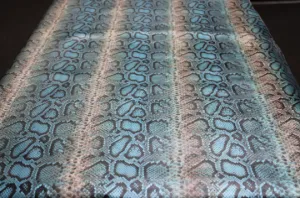 PYTHON PRINTED LEATHER Blue Metallic: Genuine Leather 2.5-3 oz. - Perfect for Handbags and Leather Crafts!