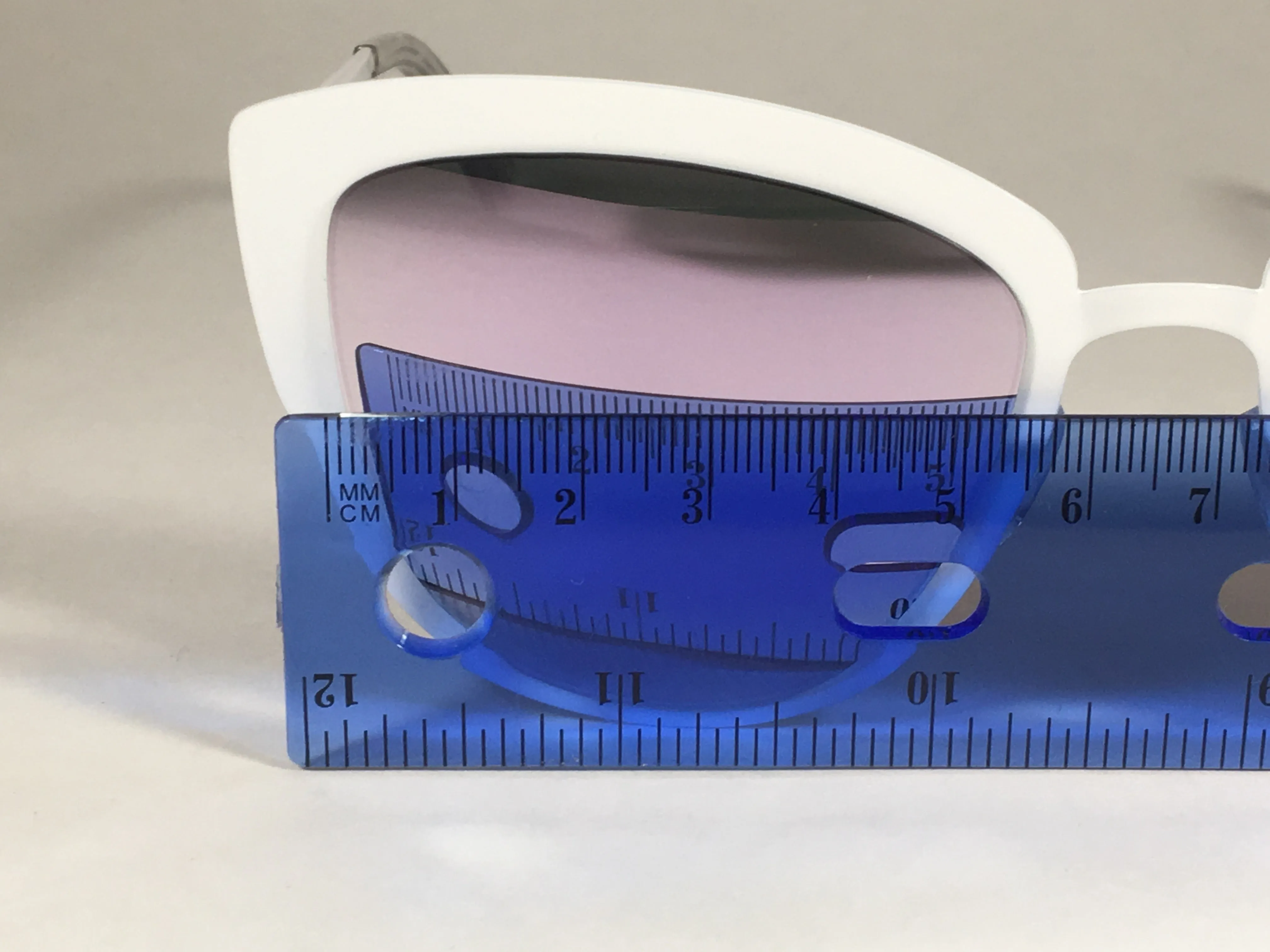 Quay Super Girl Sunglasses Large Cat Eye White Metal Lilac Pink Rose Mirror Lens QW000138 WHT/LIL