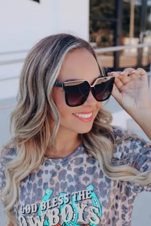 Radiant Square Sunglasses - Gold/Black