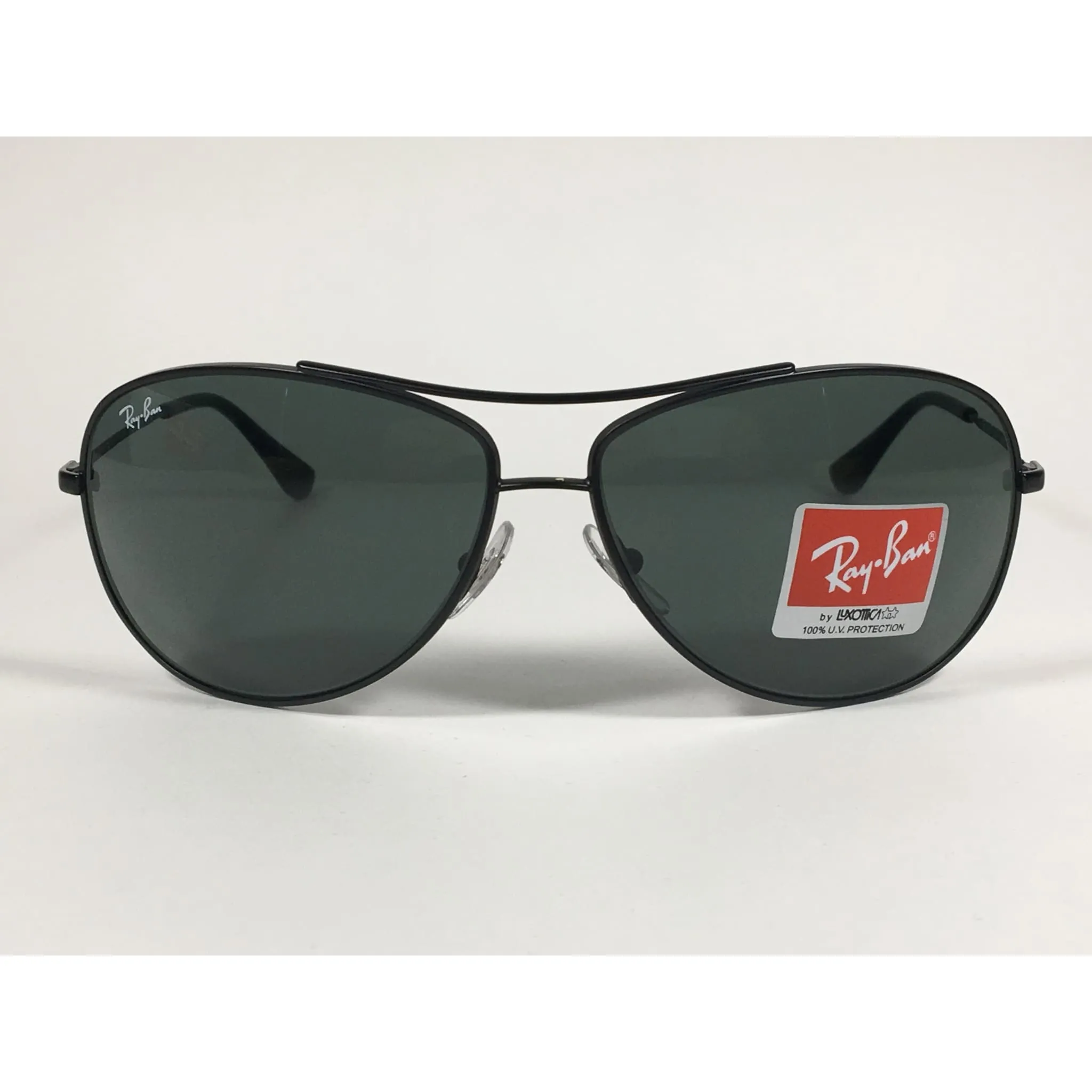 Ray-Ban Highstreet Aviator Pilot Sunglasses Matte Black Green Lens RB3293 006/71