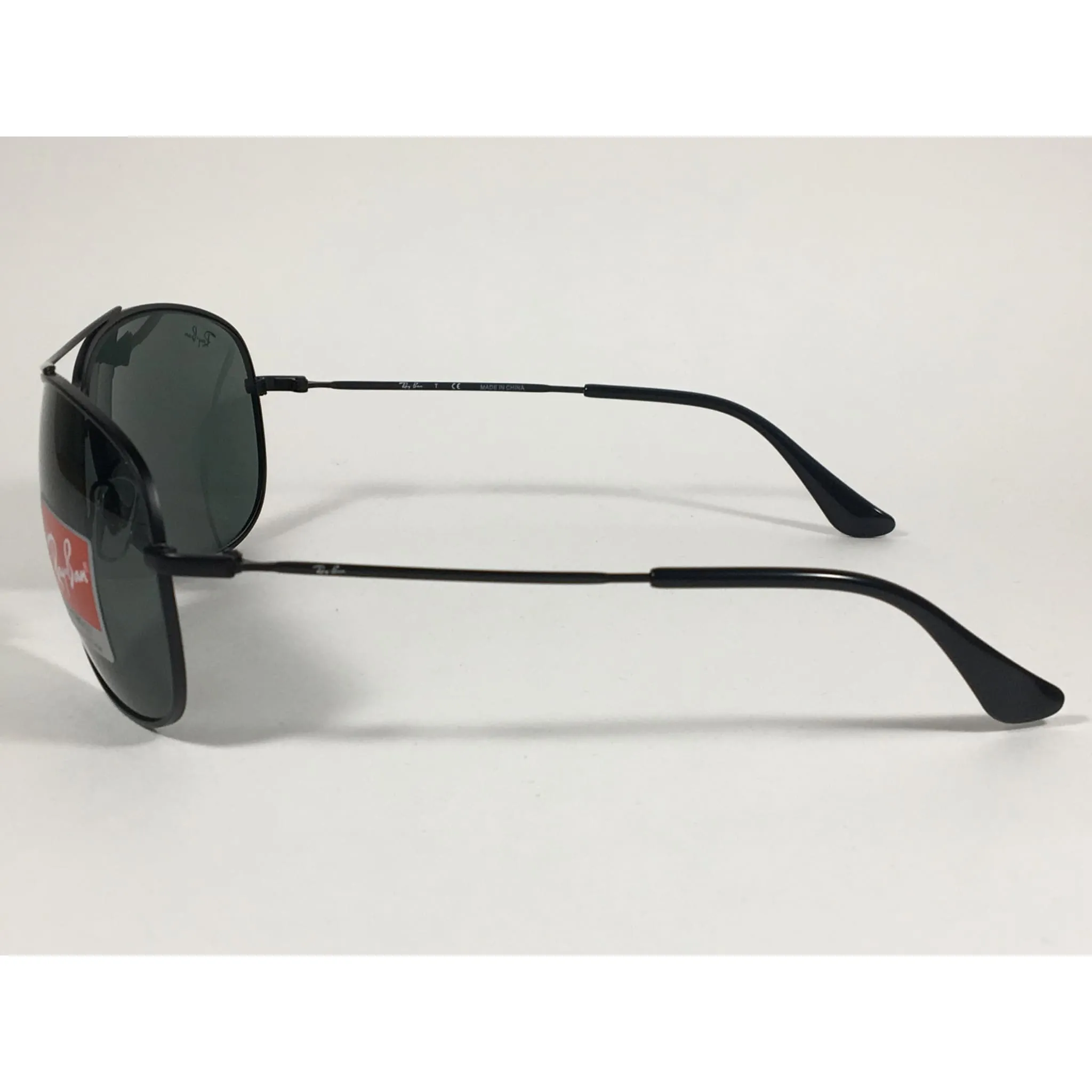 Ray-Ban Highstreet Aviator Pilot Sunglasses Matte Black Green Lens RB3293 006/71