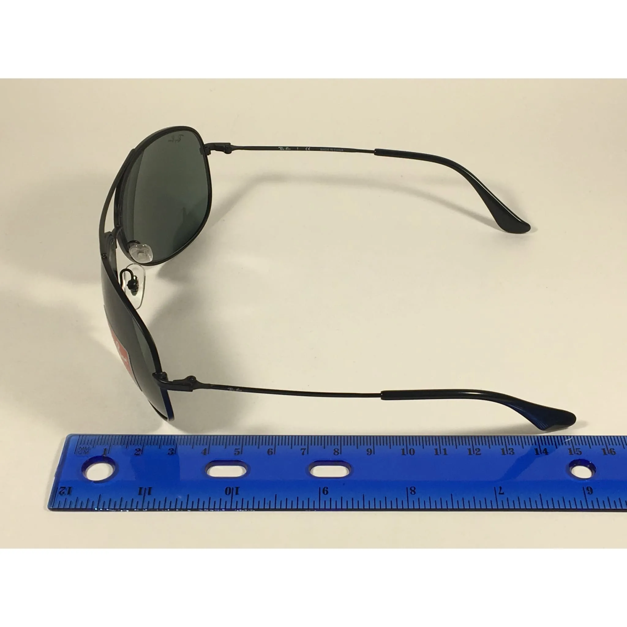 Ray-Ban Highstreet Aviator Pilot Sunglasses Matte Black Green Lens RB3293 006/71