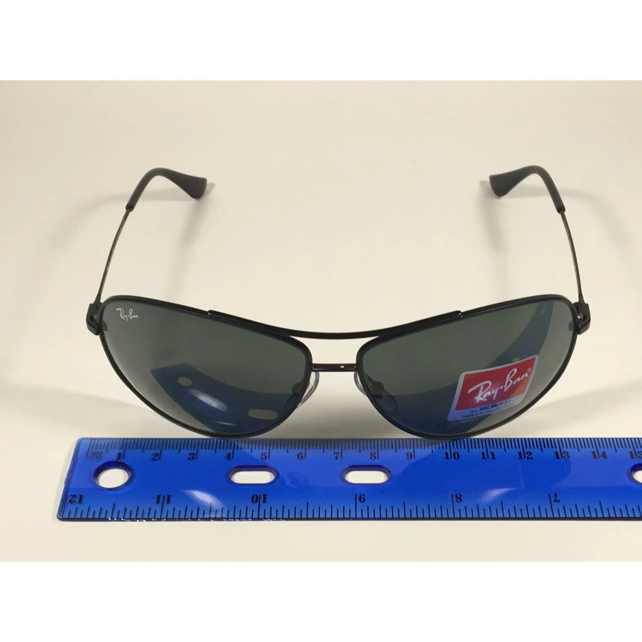 Ray-Ban Highstreet Aviator Pilot Sunglasses Matte Black Green Lens RB3293 006/71