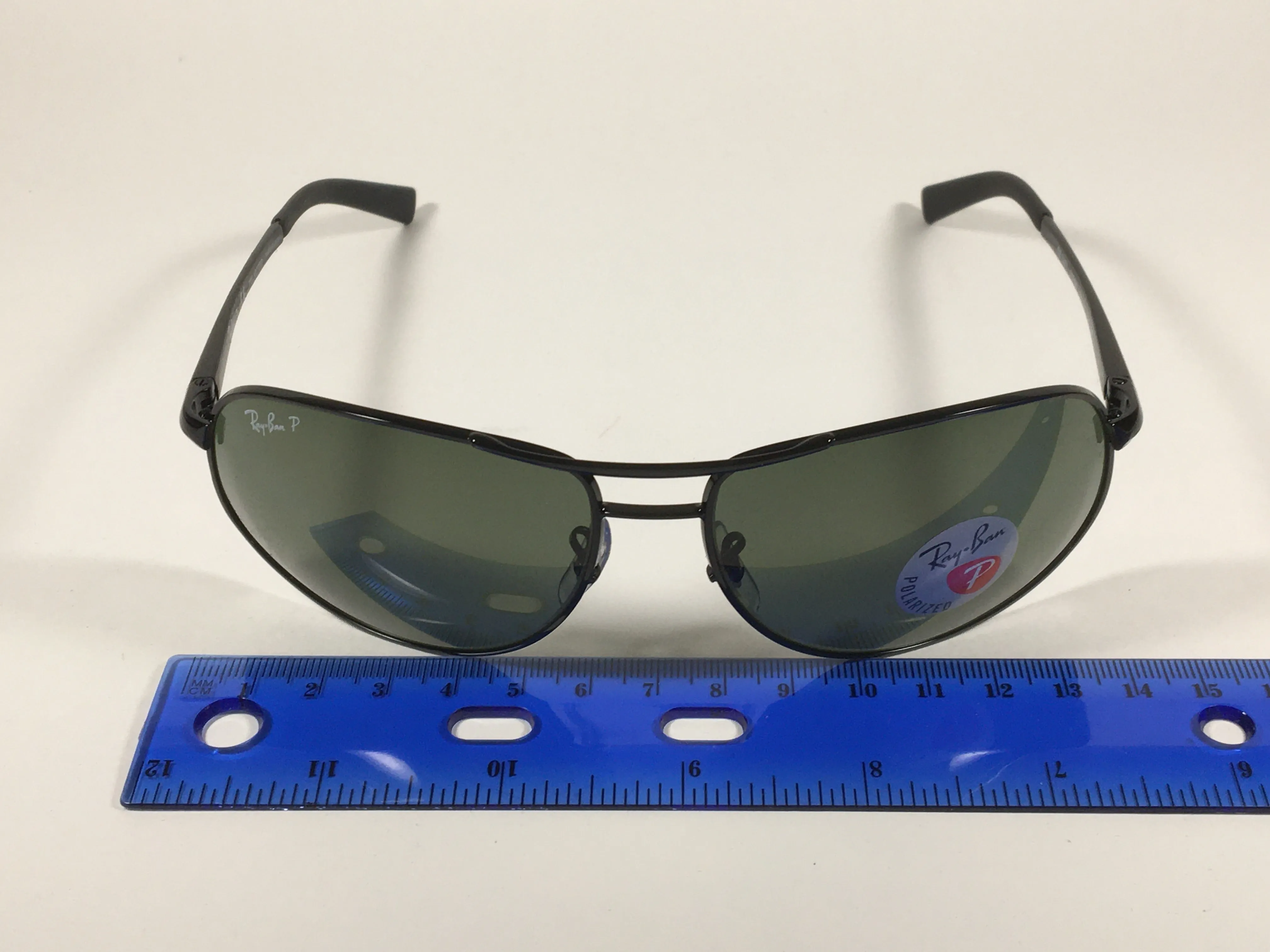 Ray-Ban Highstreet Polarized Aviator Sunglasses Black Green Lens RB3387 002/9A