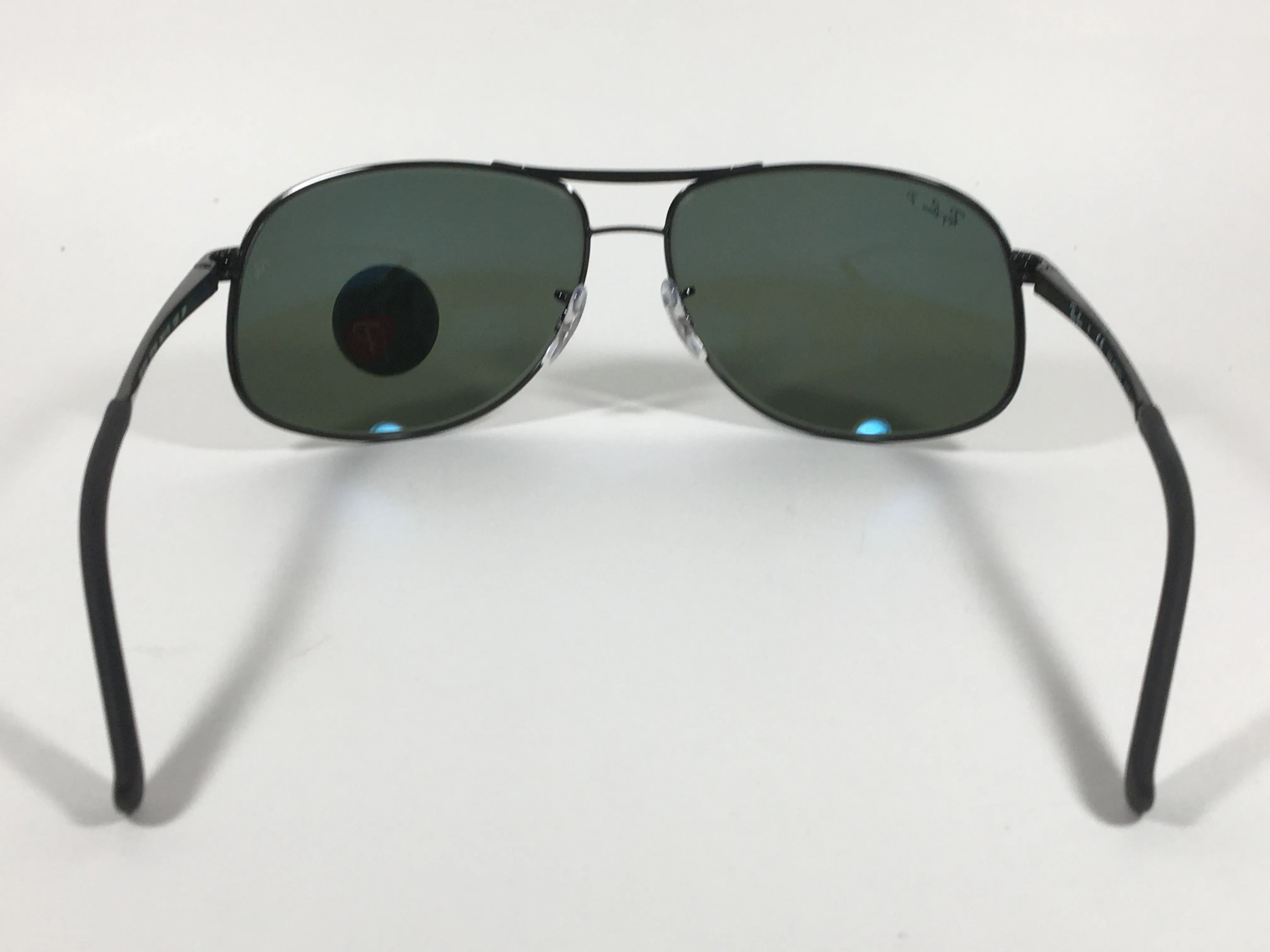 Ray-Ban Highstreet Polarized Aviator Sunglasses Black Green Lens RB3387 002/9A