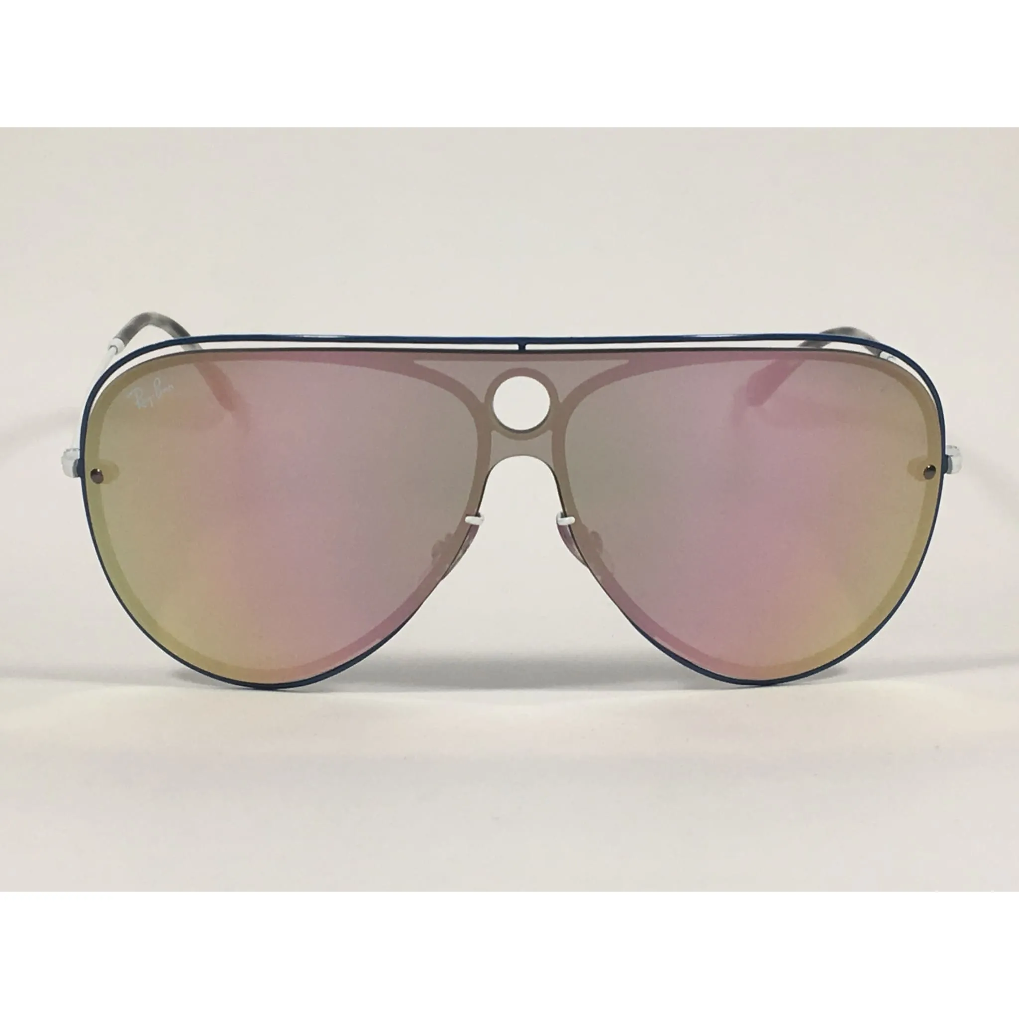 Ray-Ban Shooter Shield Aviator Sunglasses Pink Gray Mirror Lens RB3605N 91004Z
