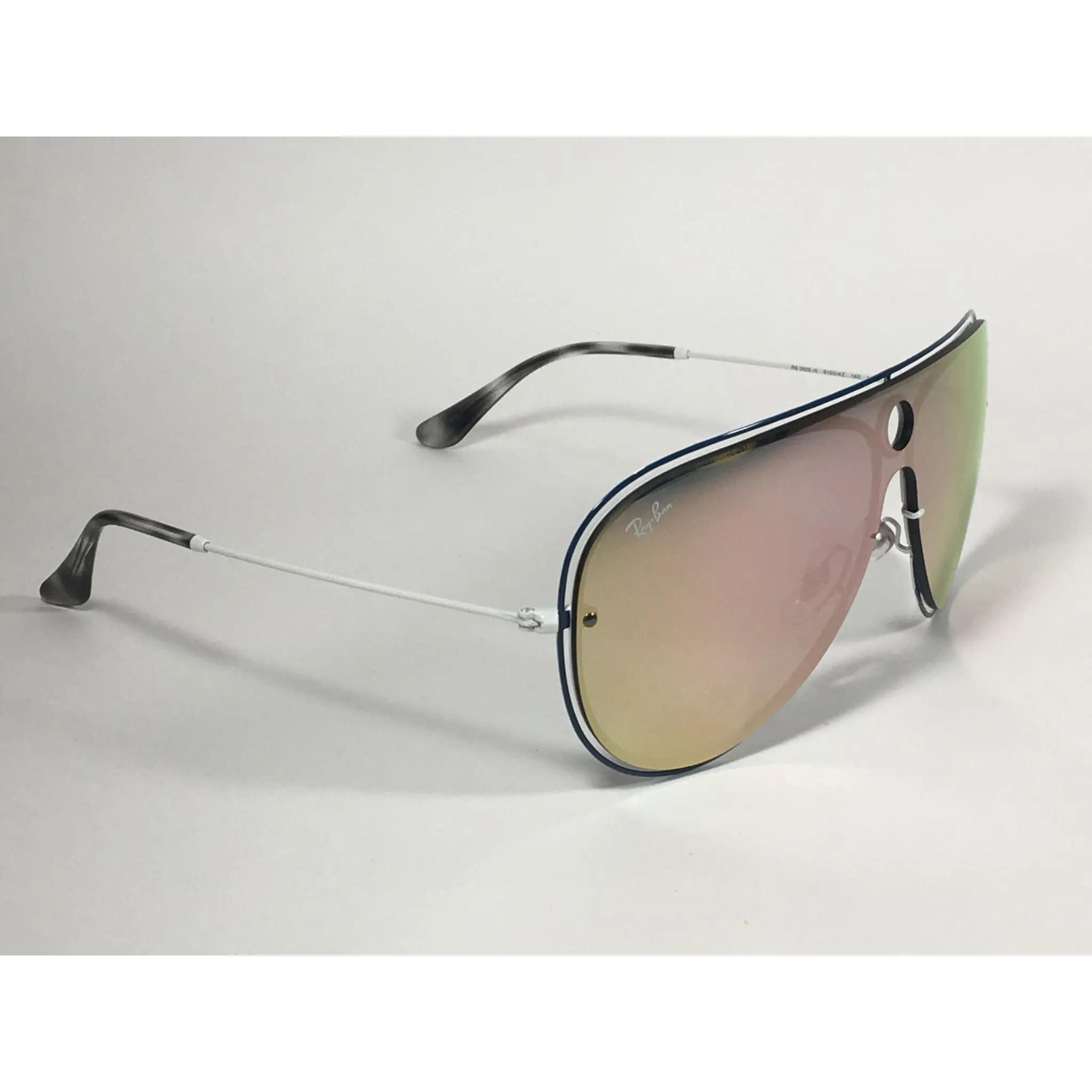 Ray-Ban Shooter Shield Aviator Sunglasses Pink Gray Mirror Lens RB3605N 91004Z