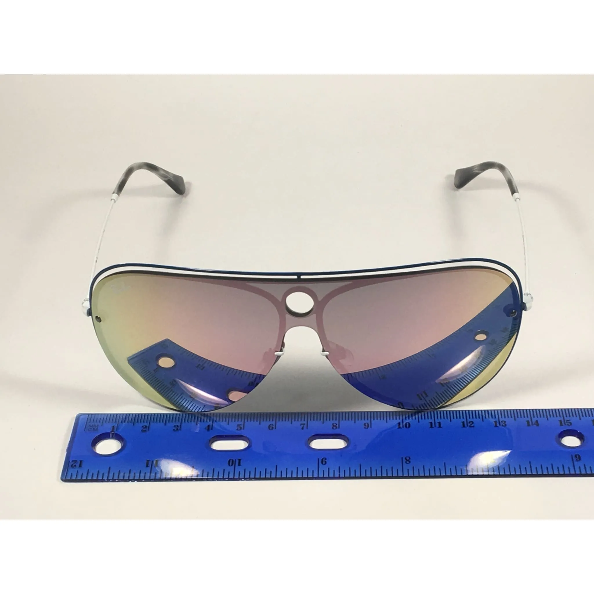 Ray-Ban Shooter Shield Aviator Sunglasses Pink Gray Mirror Lens RB3605N 91004Z
