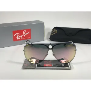 Ray-Ban Shooter Shield Aviator Sunglasses Pink Gray Mirror Lens RB3605N 91004Z