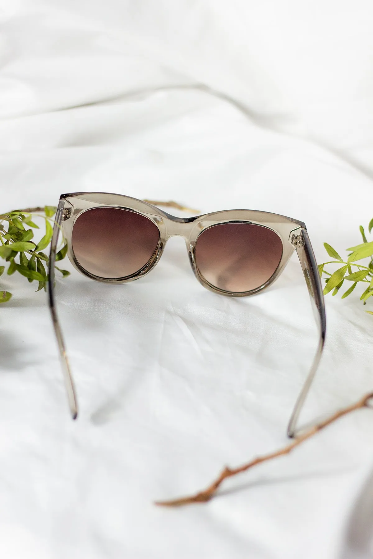 Rounded Top Cat Eye Dish Sunglasses