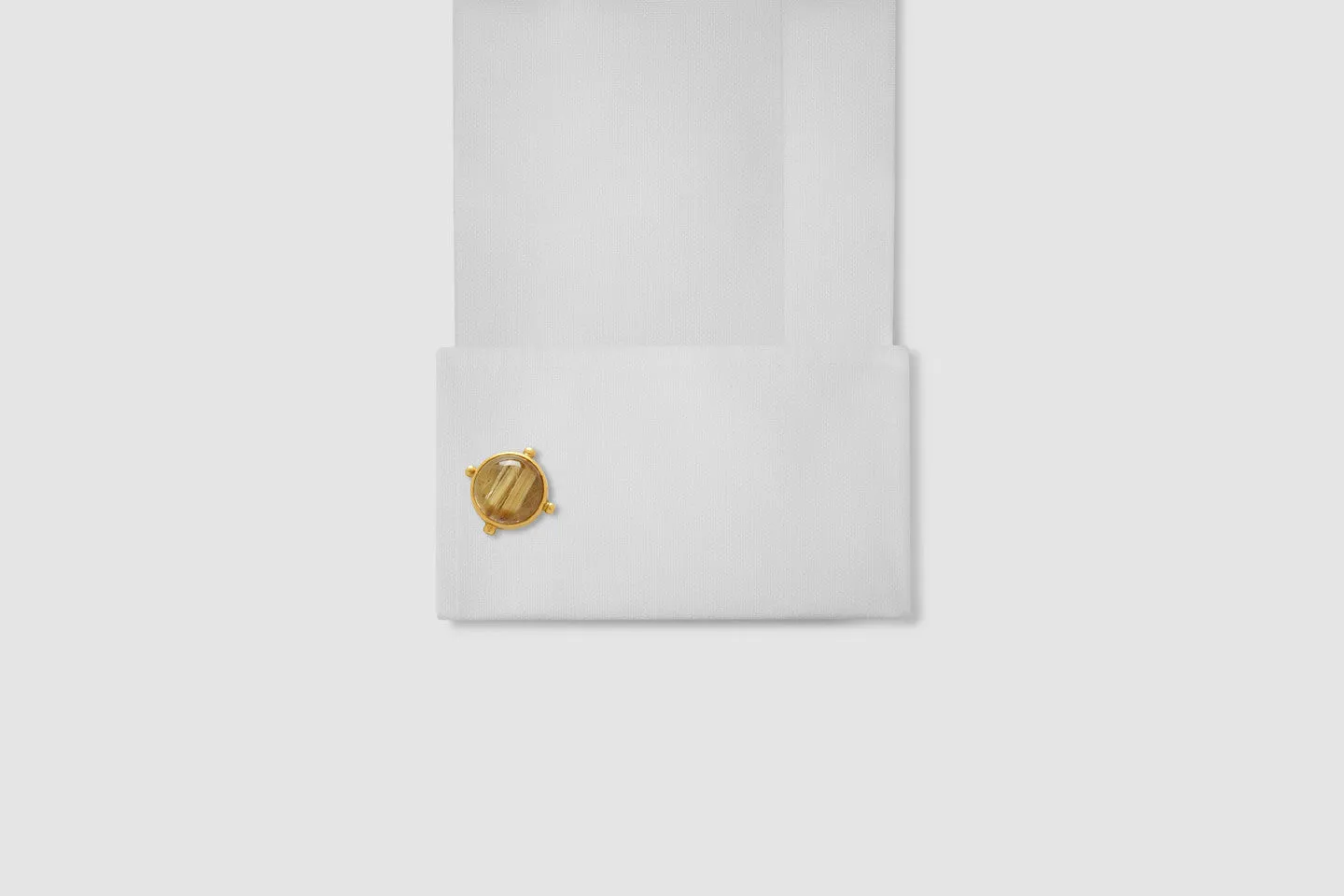 Rutilated Quartz & Diamond Cufflinks