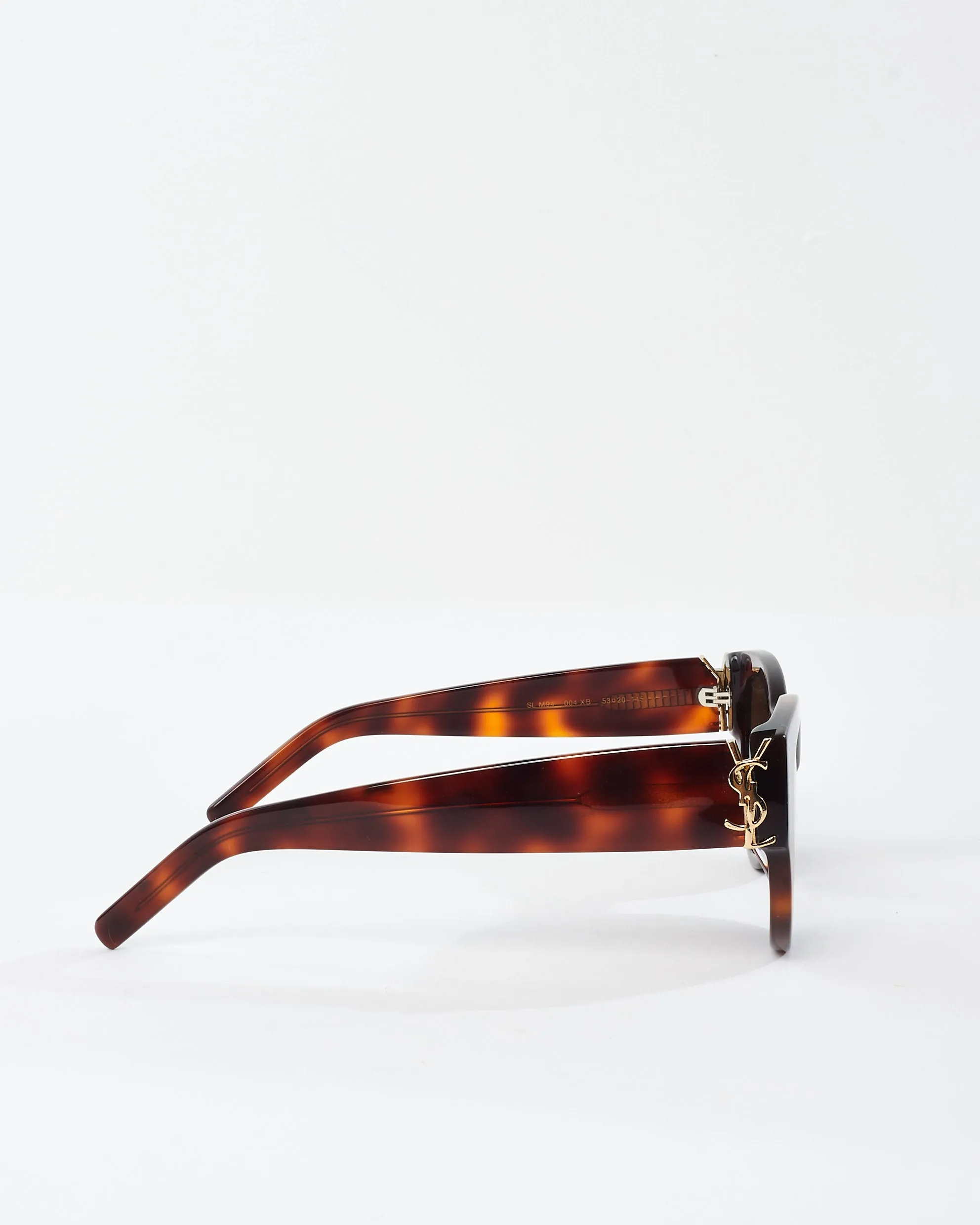 Saint Laurent Brown Tortoise Gold Logo Cat Eye Sunglasses