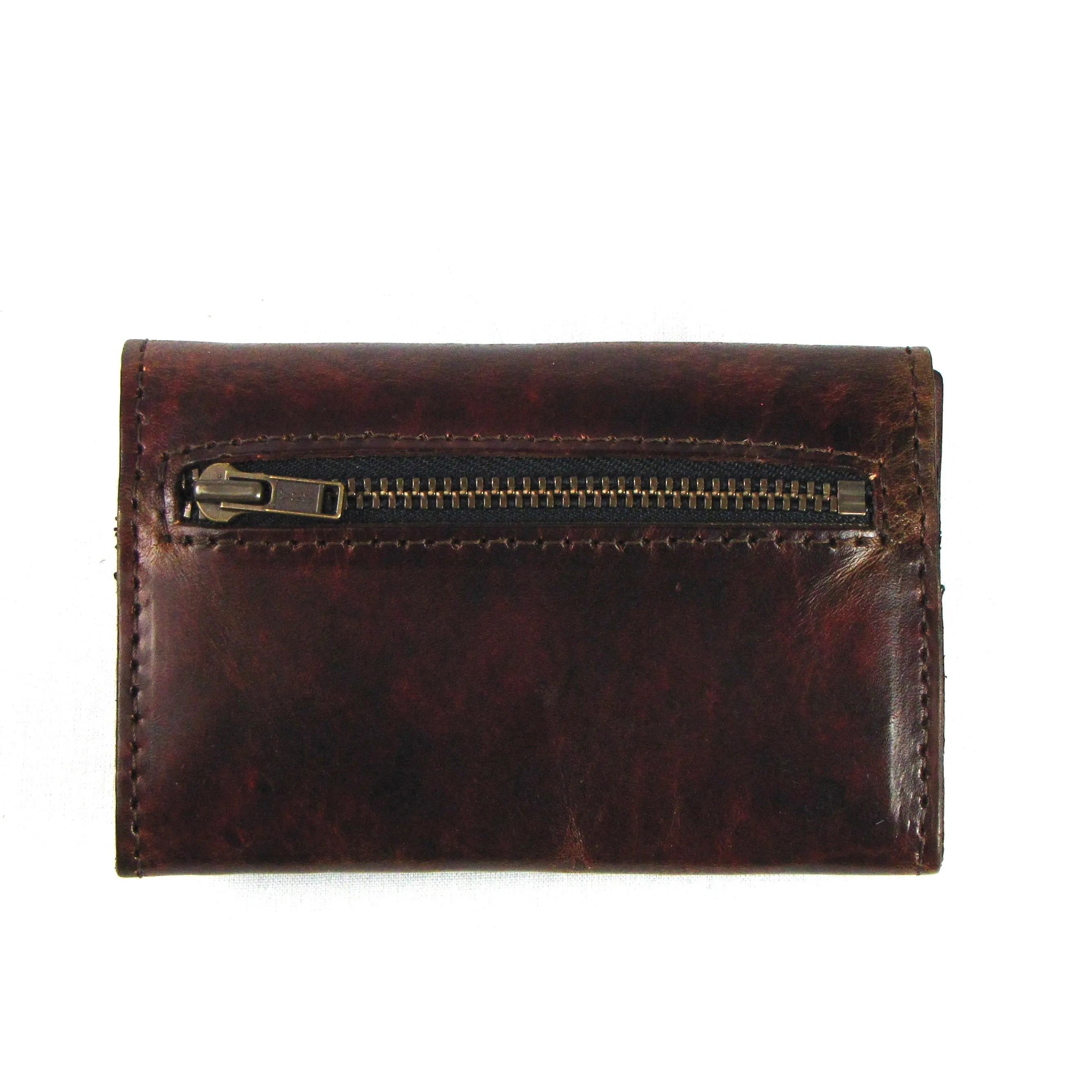 SAP815  Antique Finish Mini Clutch Wallet w/ Decorative Snap
