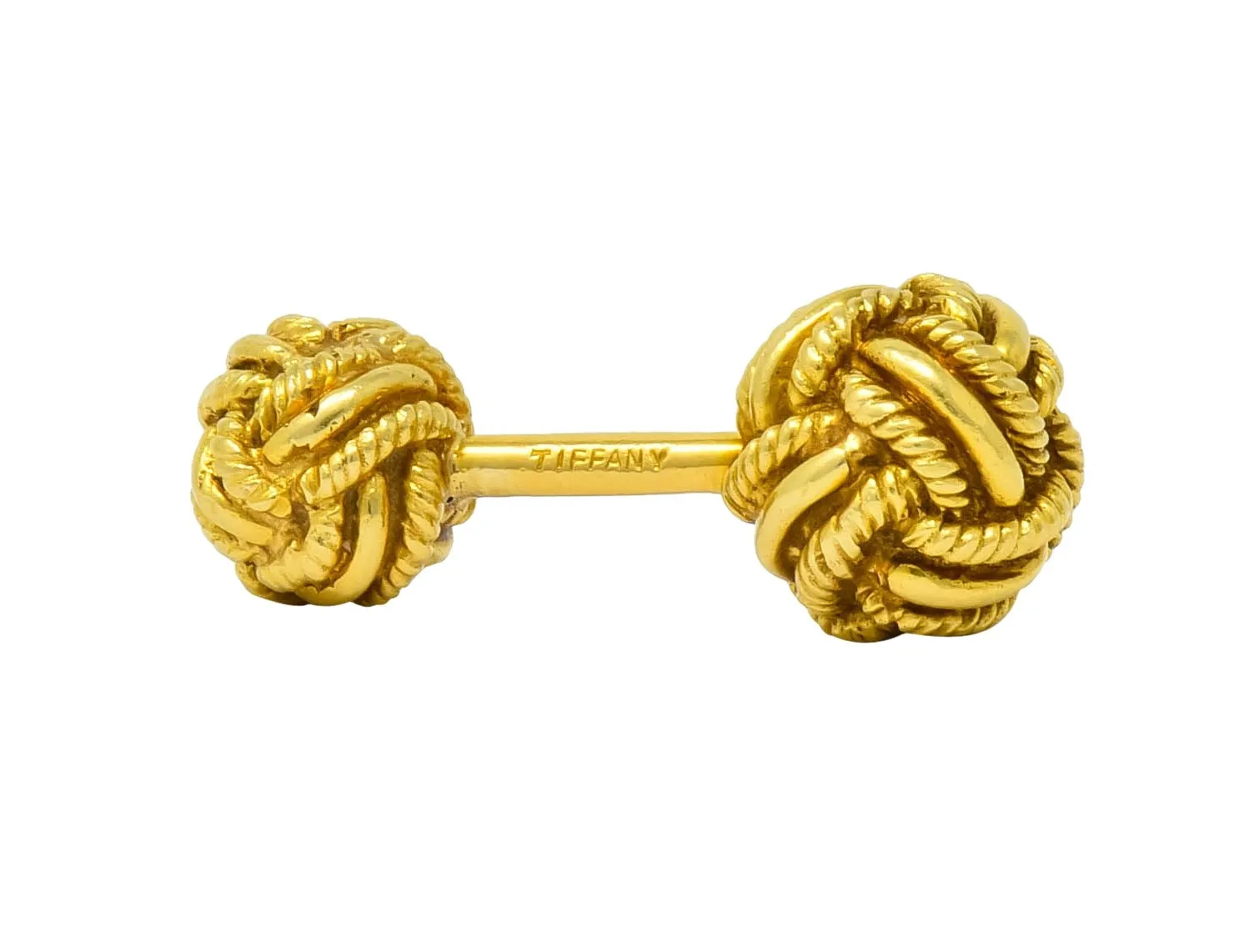 Schlumberger Tiffany & Co. Vintage 18 Karat Gold Men's Knot Cufflinks Circa 1980