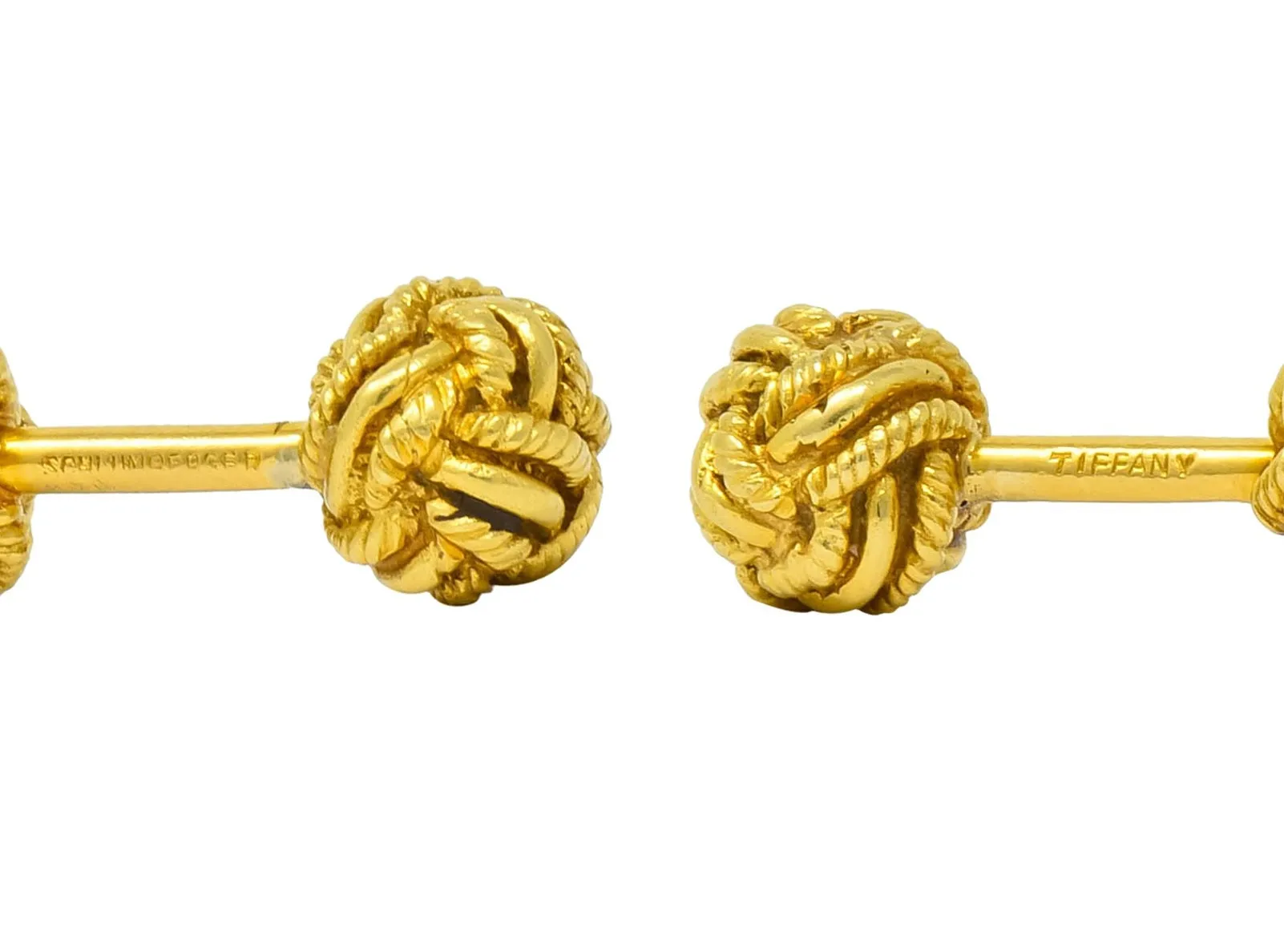 Schlumberger Tiffany & Co. Vintage 18 Karat Gold Men's Knot Cufflinks Circa 1980