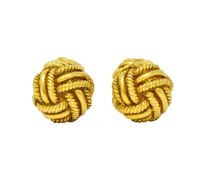 Schlumberger Tiffany & Co. Vintage 18 Karat Gold Men's Knot Cufflinks Circa 1980