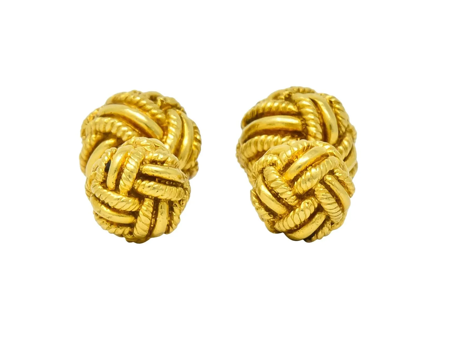 Schlumberger Tiffany & Co. Vintage 18 Karat Gold Men's Knot Cufflinks Circa 1980