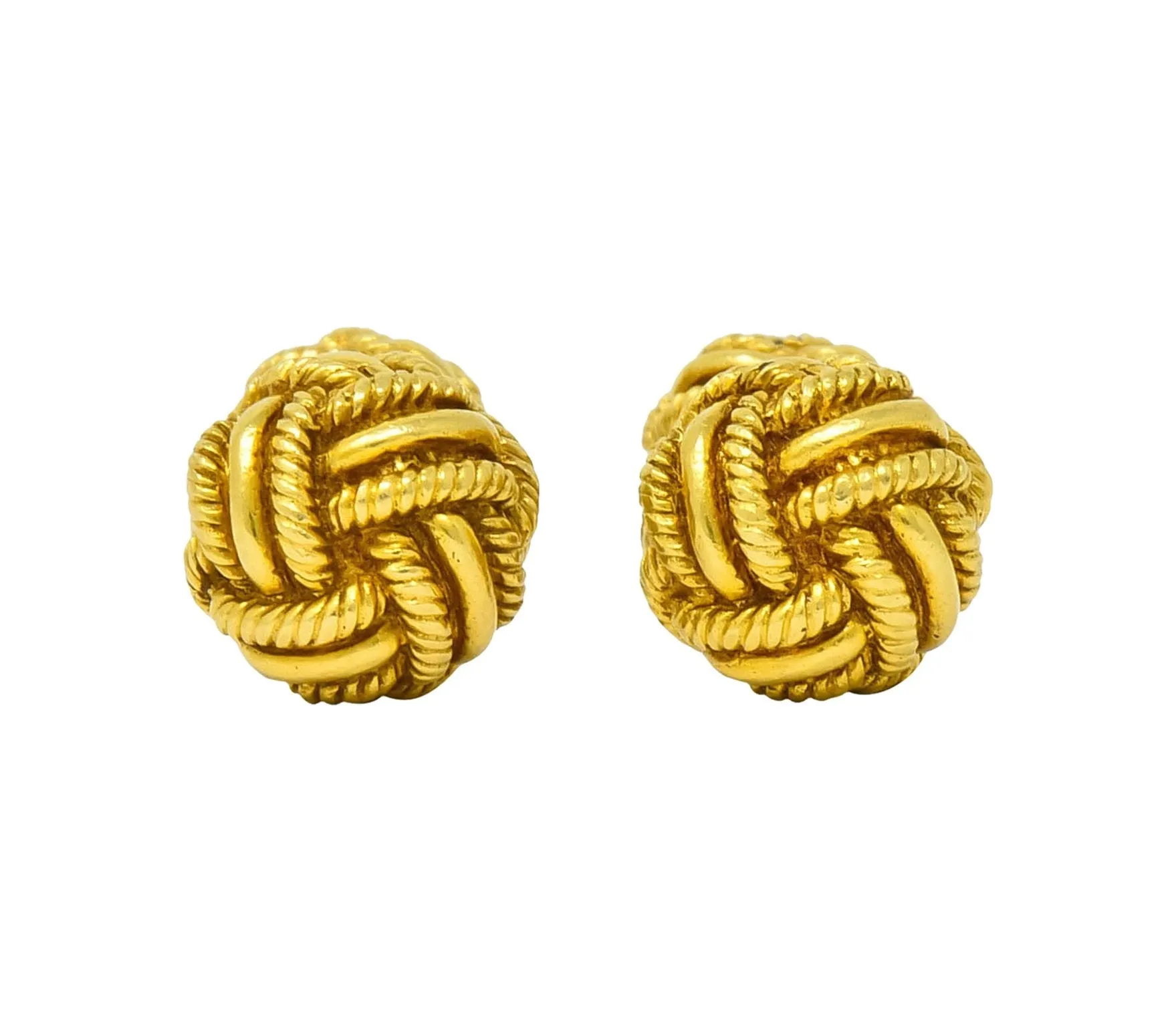 Schlumberger Tiffany & Co. Vintage 18 Karat Gold Men's Knot Cufflinks Circa 1980