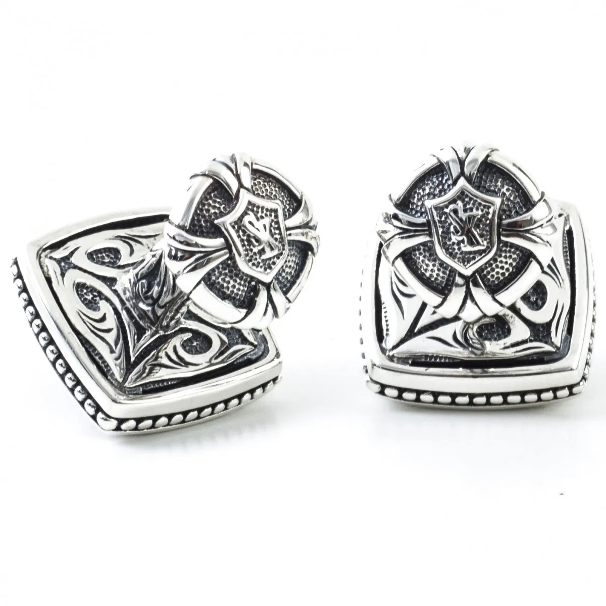 Scott Kay Sterling Silver Black Cufflinks, Onyx Stone
