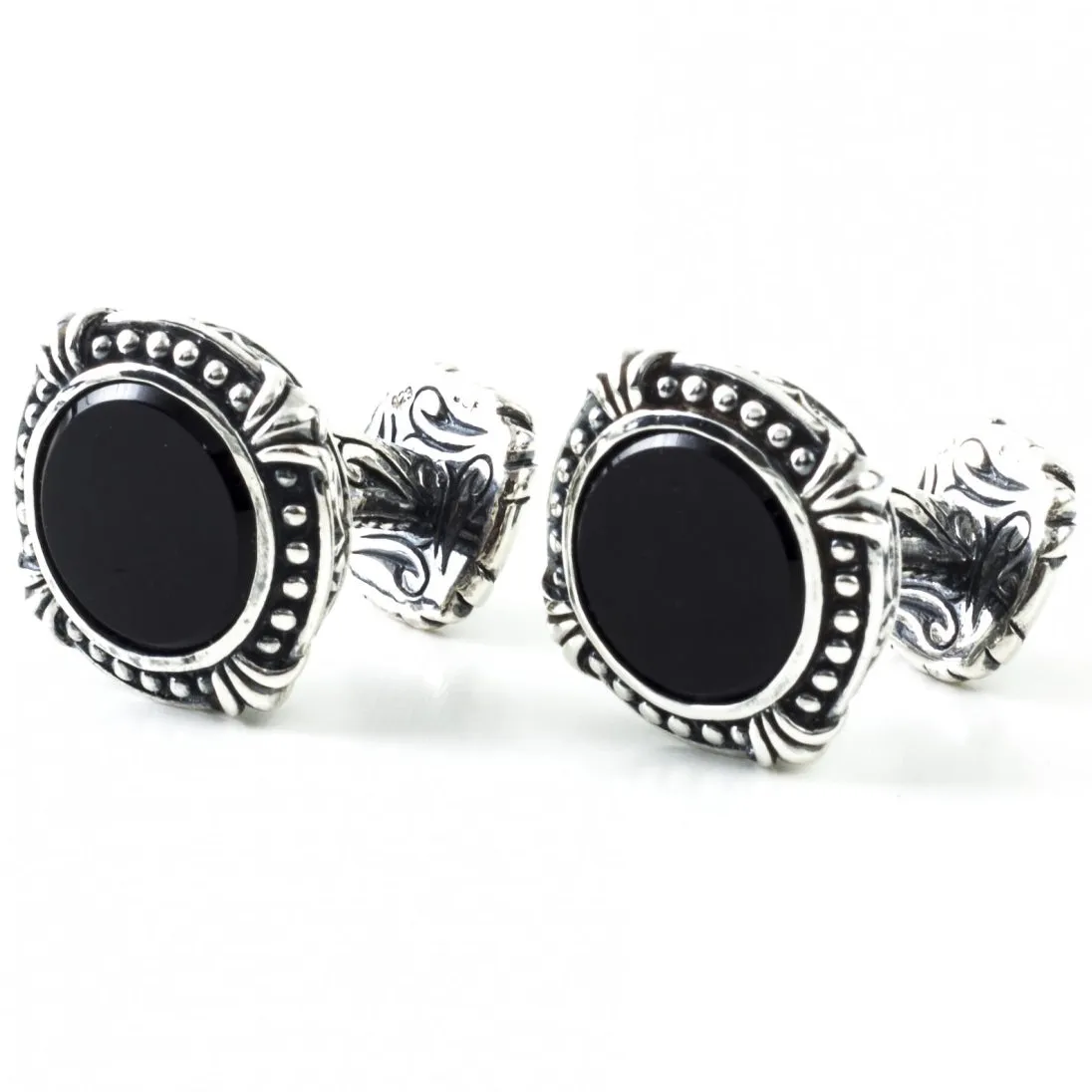 Scott Kay Sterling Silver Black Onyx Cufflinks