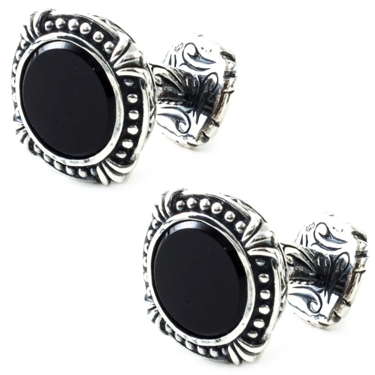 Scott Kay Sterling Silver Black Onyx Cufflinks