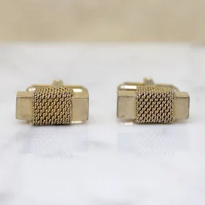 Sculptural Mid-Century Gold-Tone Cufflinks