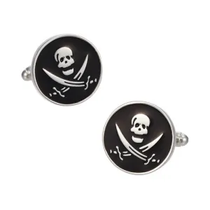 Skull and Swords Button Cufflinks