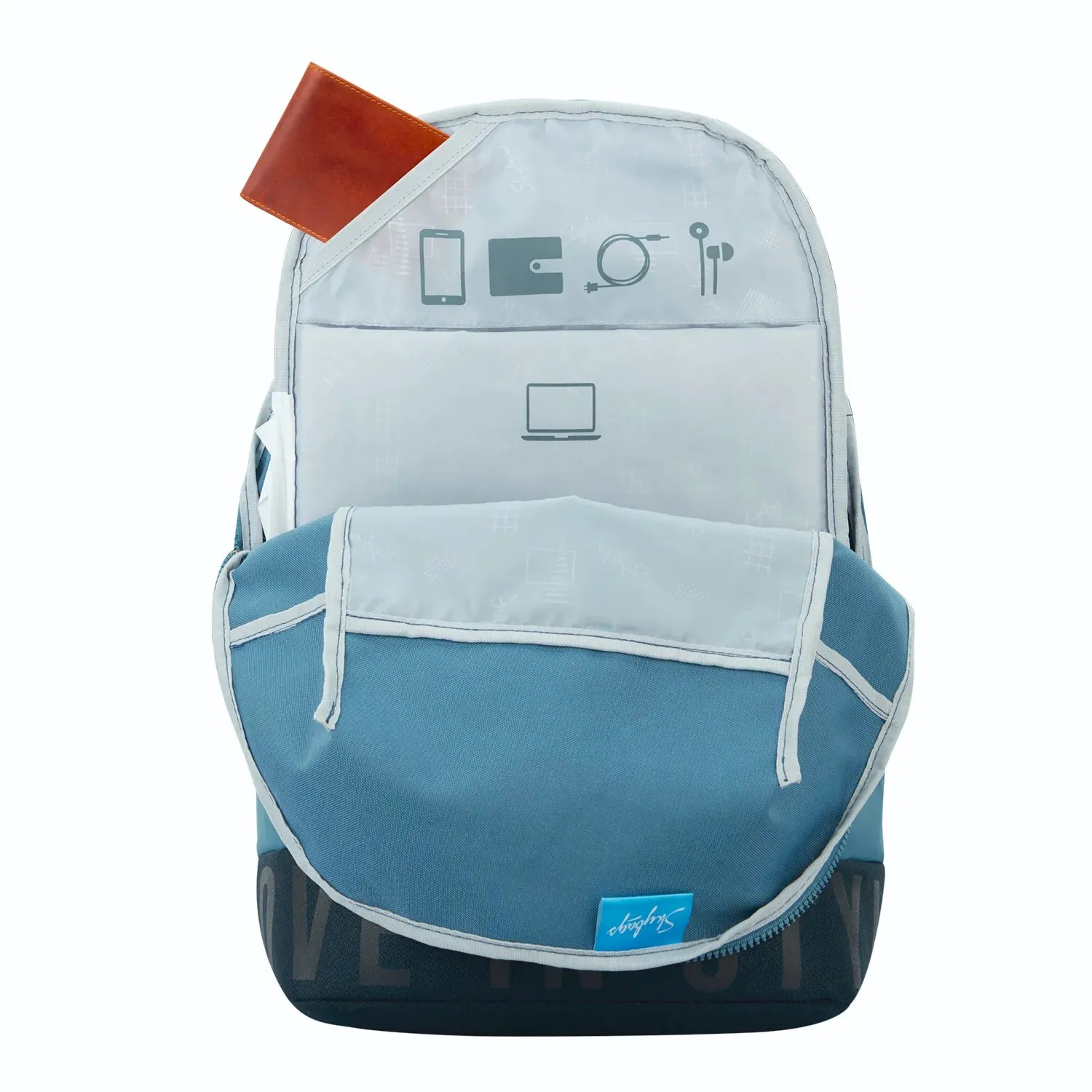 SKYBAGS Boho  01 Backpack With Rain Cover  Light Blue