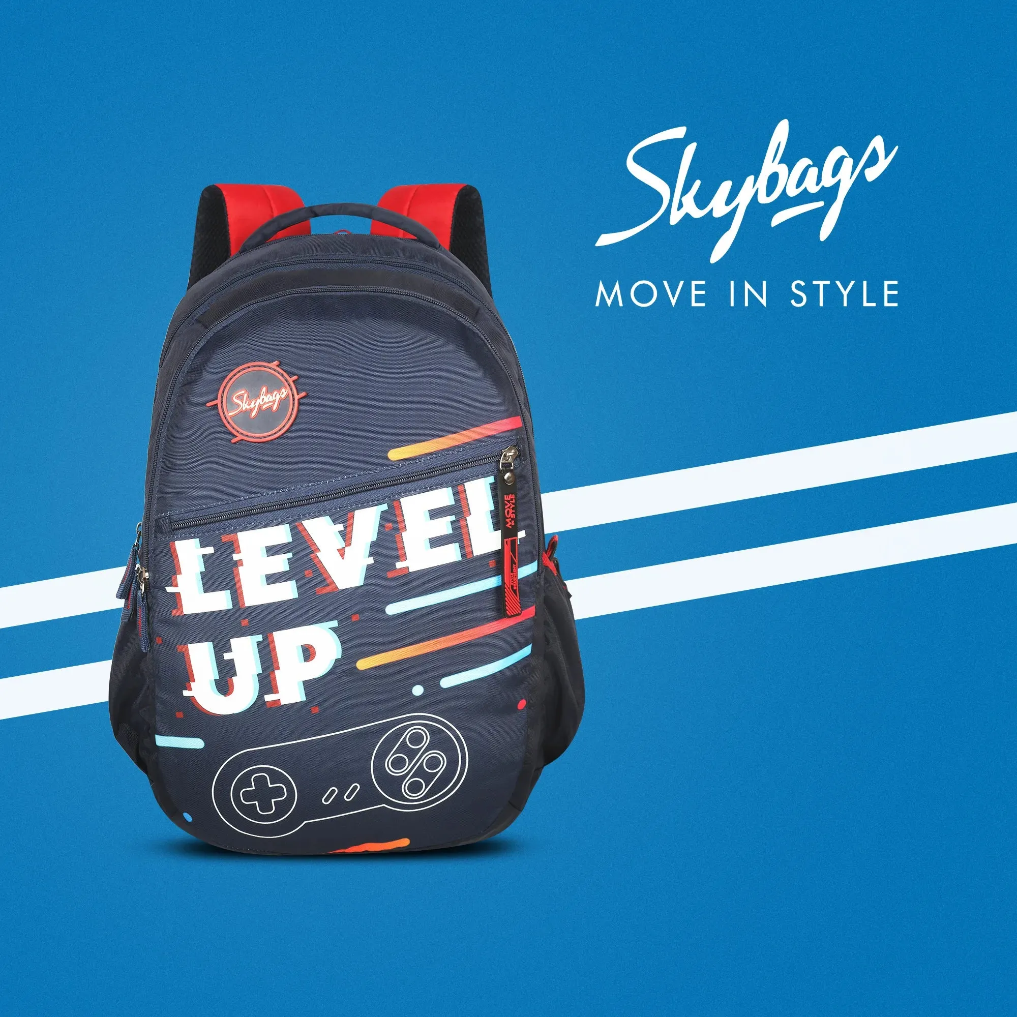 Skybags Shield  01 School Backpack Navy