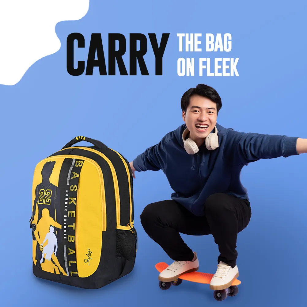 Skybags Squad Plus 07  School Bp Bright Yellow
