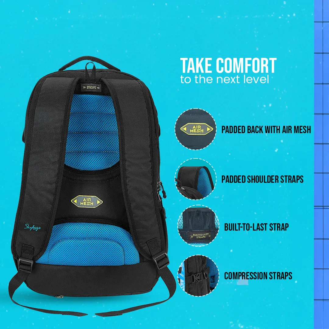 Skybags Strider Nxt 04  Laptop Backpack (H) Black