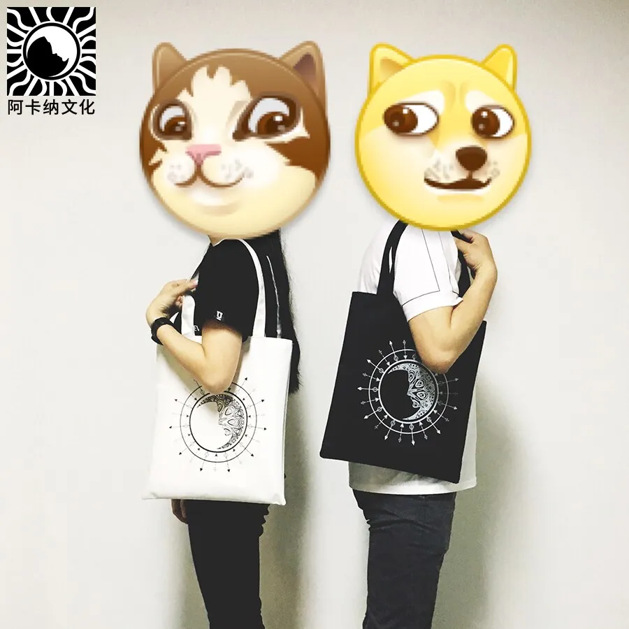 Sun Board game Tarot Accessories Canvas Handbags Shoulder Bags Beach Large Capacity Tote Women Casual Shopping City Jogging