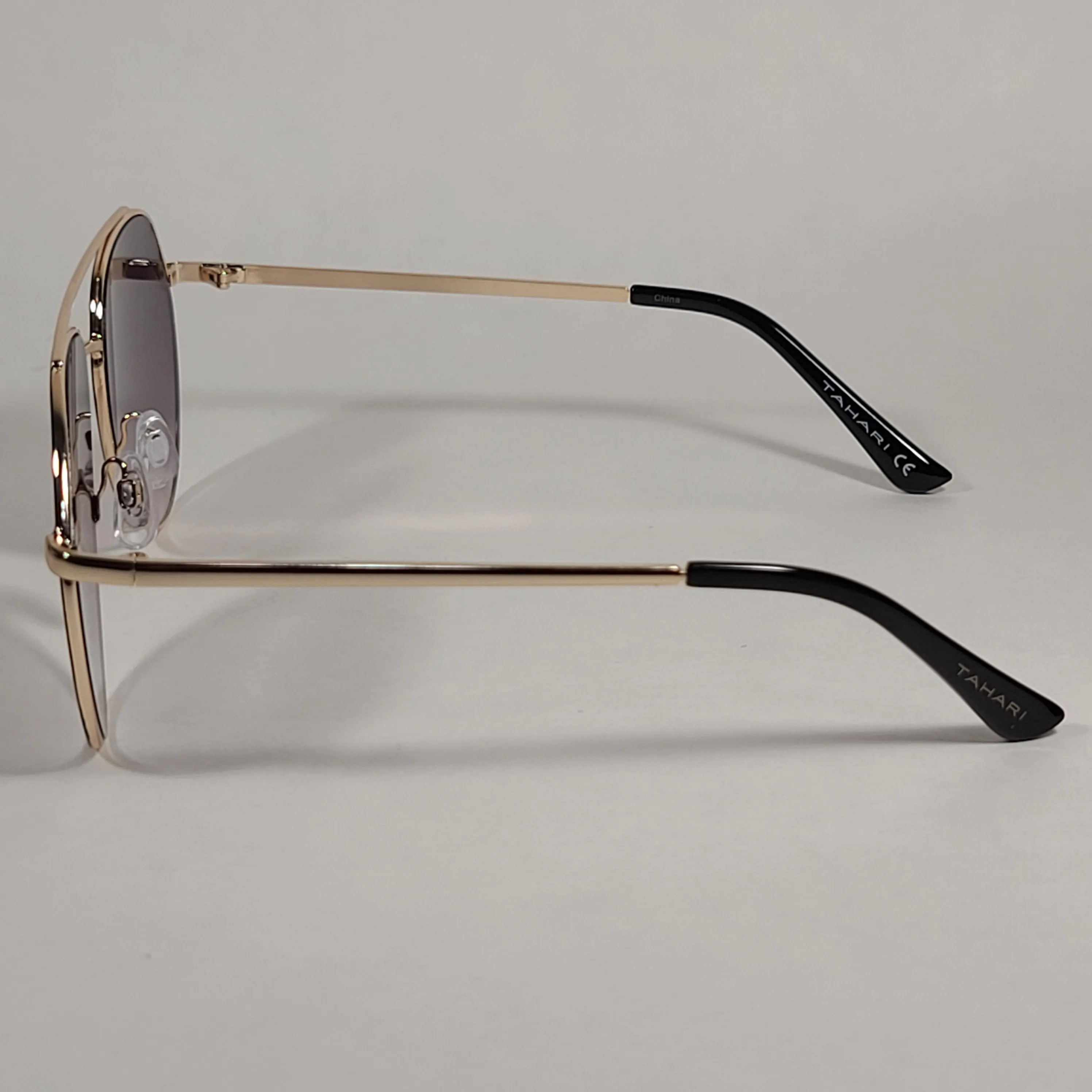 Tahari Aviator Sunglasses Gold Black Frame Gray Gradient Lens TH788 GLDOX