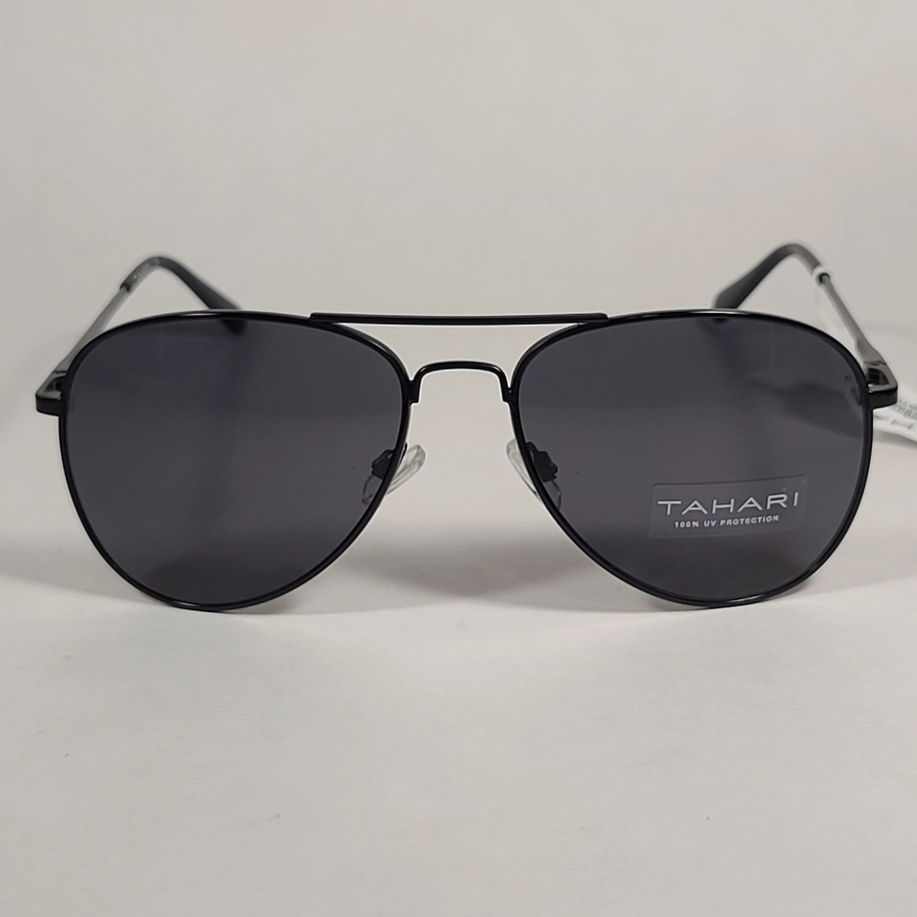 Tahari Aviator Sunglasses Matte Black Frame Gray Tinted Lens TM113 MBLK