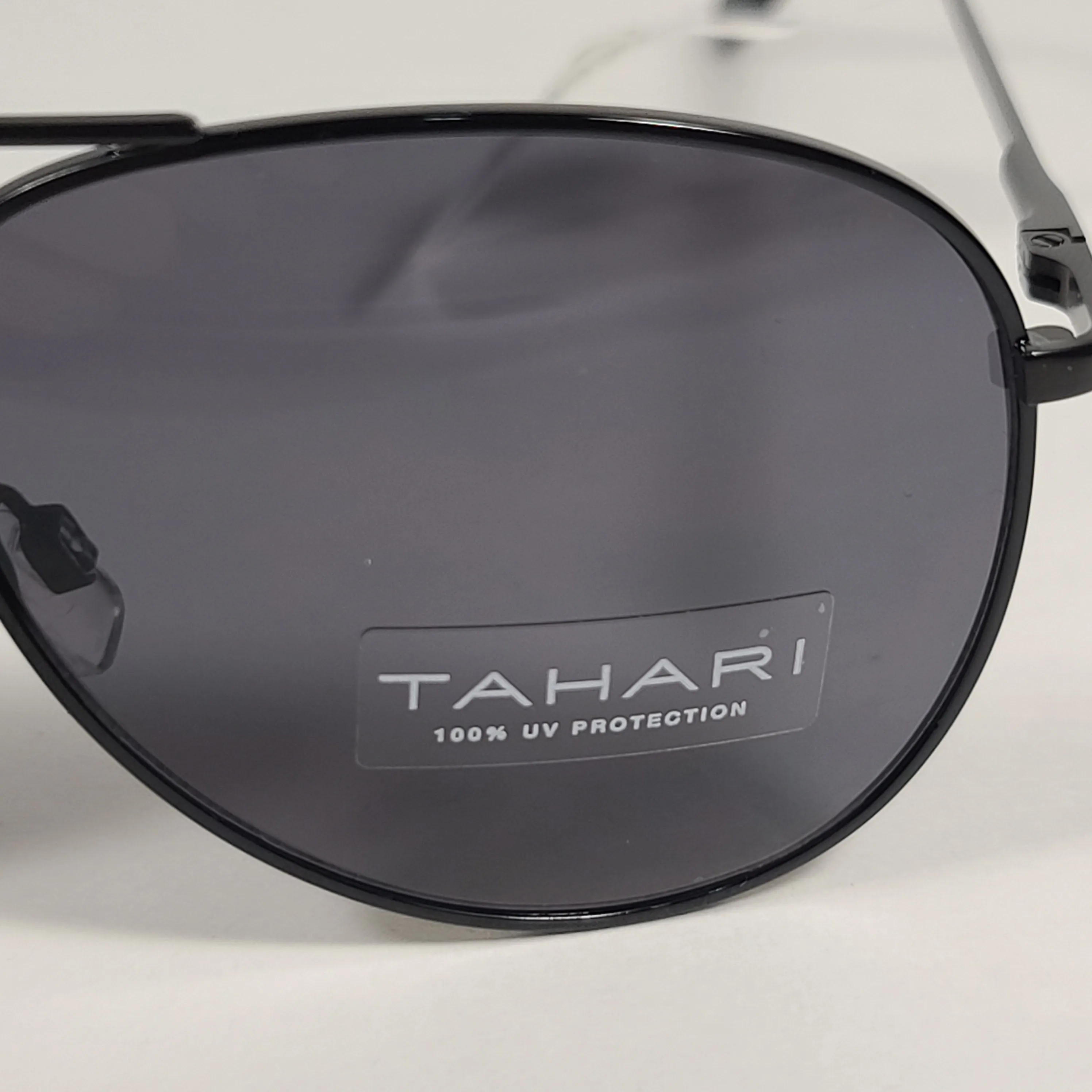 Tahari Aviator Sunglasses Matte Black Frame Gray Tinted Lens TM113 MBLK