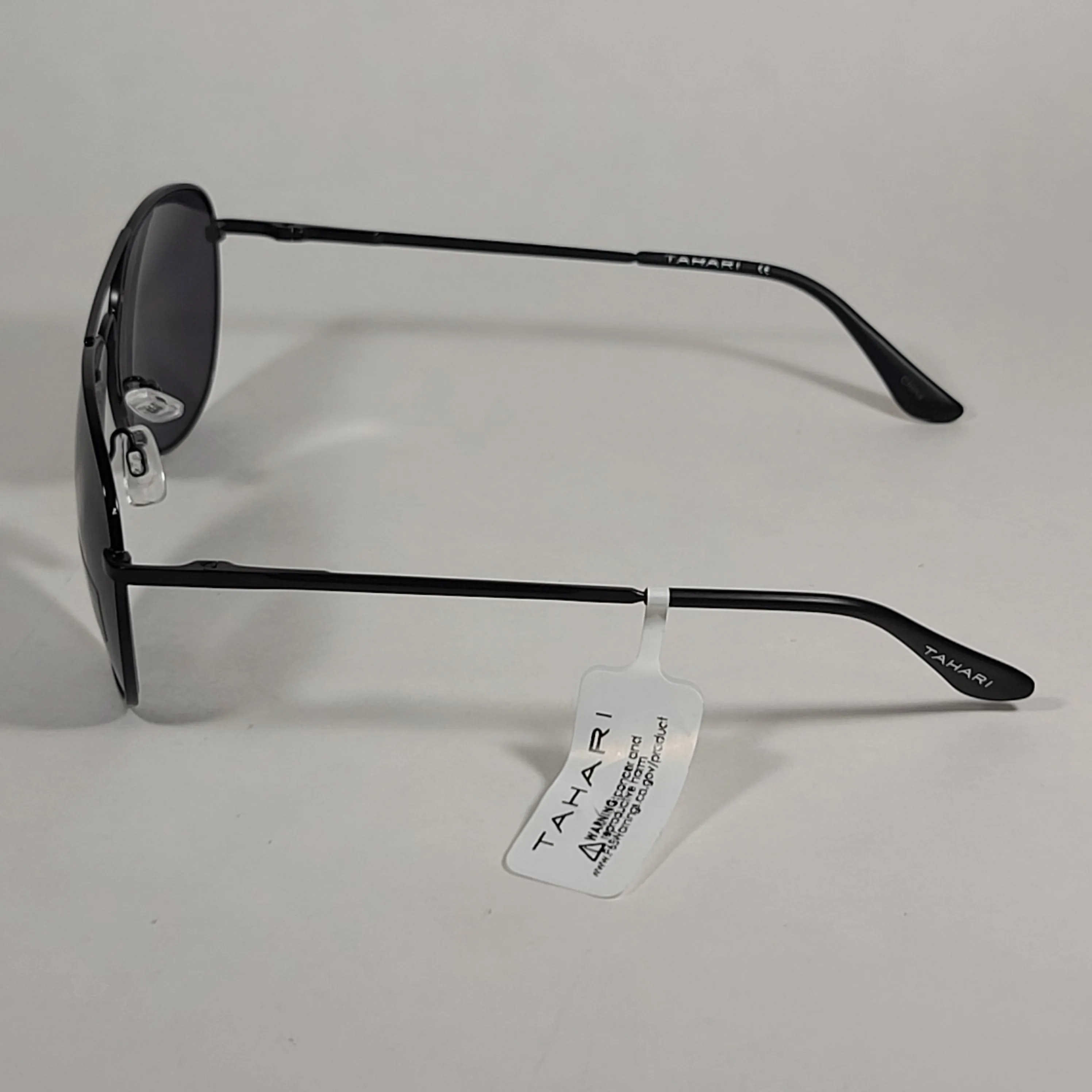 Tahari Aviator Sunglasses Matte Black Frame Gray Tinted Lens TM113 MBLK