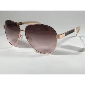 Tahari Aviator Sunglasses Rose Gold Nude Brown Pink Gradient Lens TH527 RGLD