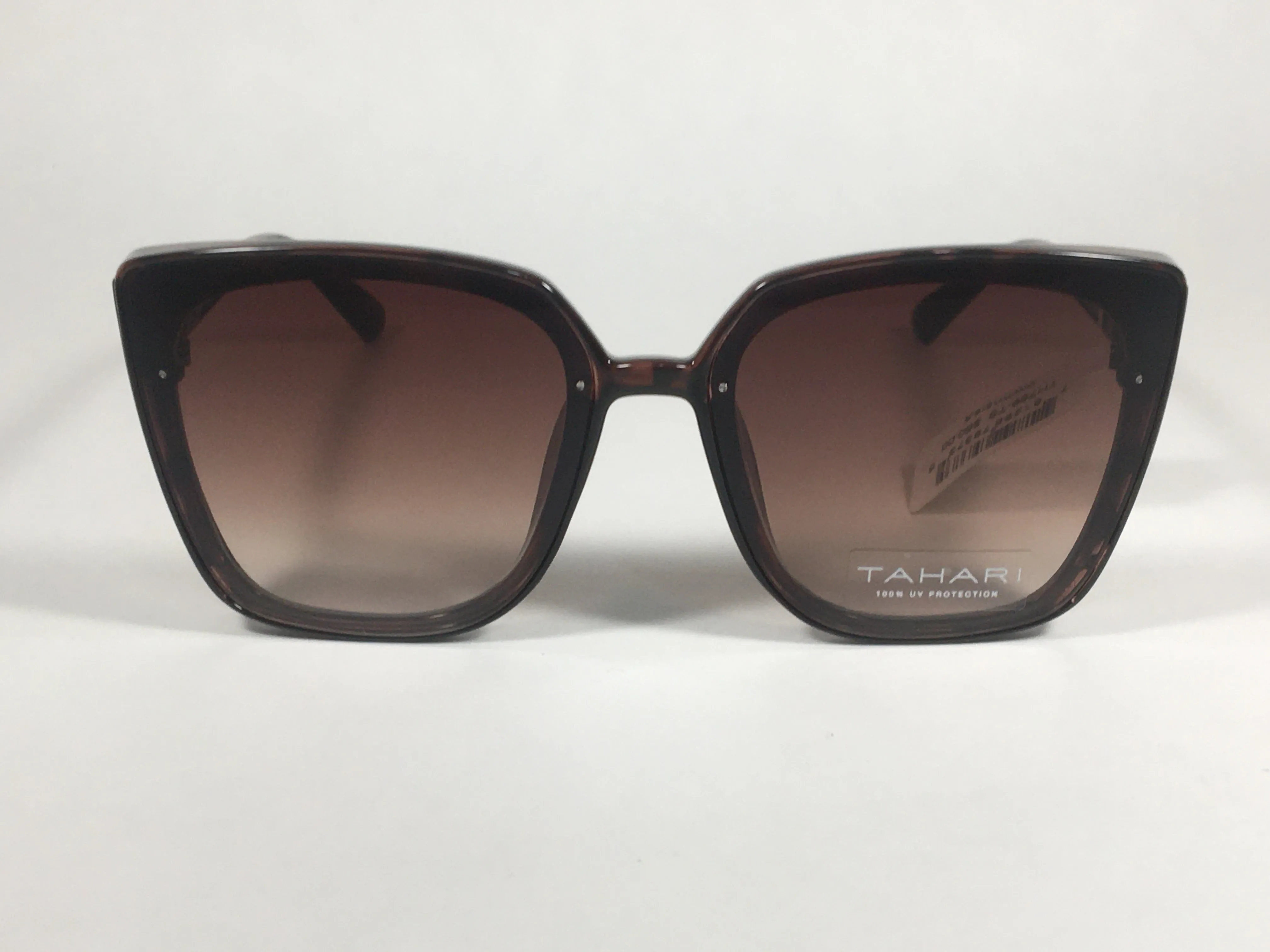 Tahari Cat Eye Square Sunglasses Brown Tortoise Frame Brown Gradient Lens TH769 TS