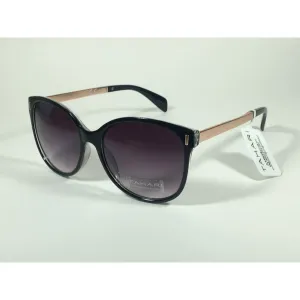 Tahari Cat Eye Sunglasses Black Gloss Frame Gray Smoke Gradient Lens TH657 OX