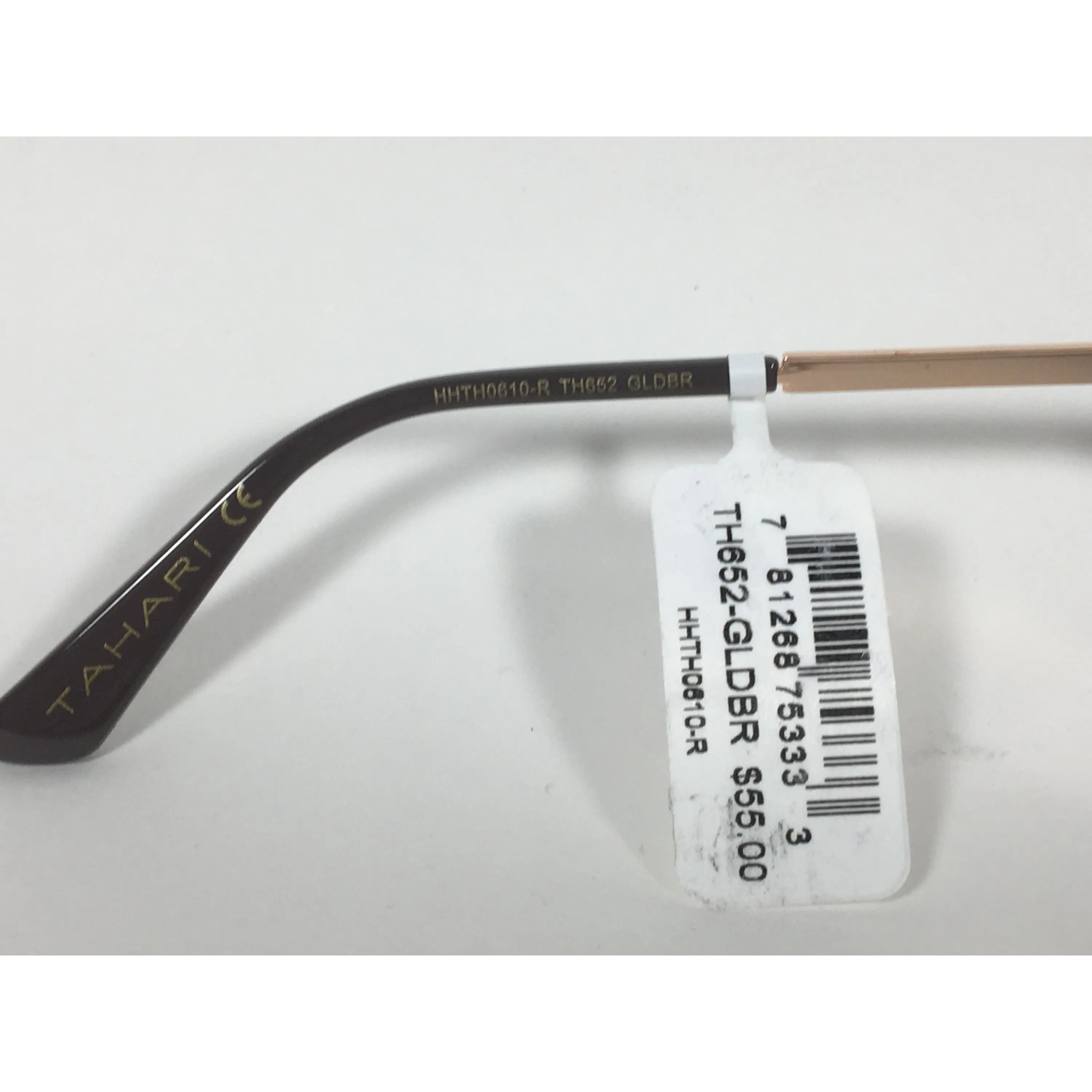 Tahari Rimless Cat Eye Sunglasses Gold Brown With Brown Gradient Lens TH652 GLDBR