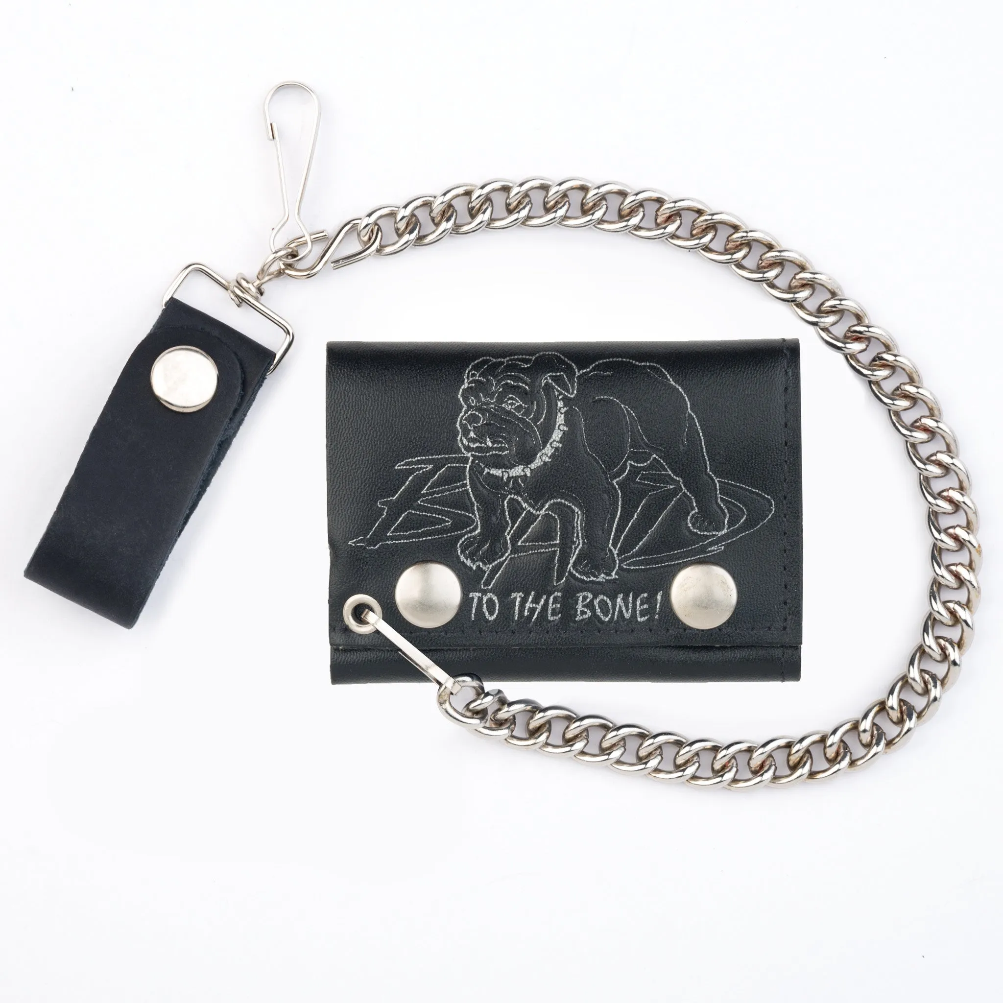 TC304-116  Tri-Fold Chain Wallet- Bad To The Bone