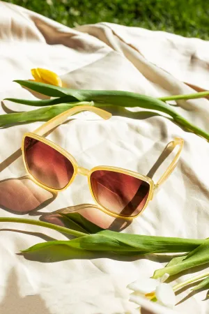 Thin Frame Butterfly Cat Eye Sunglasses