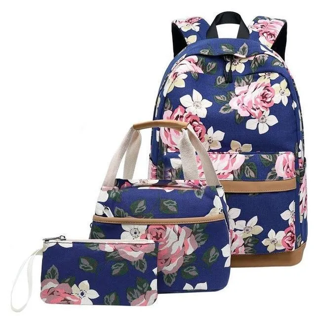 Three(3) Pcs Lightweight School Backpacks for Teen Girls