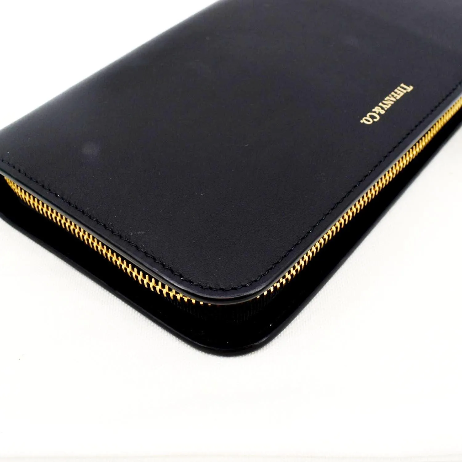TIFFANY & CO Leather Zip Around Wallet Black