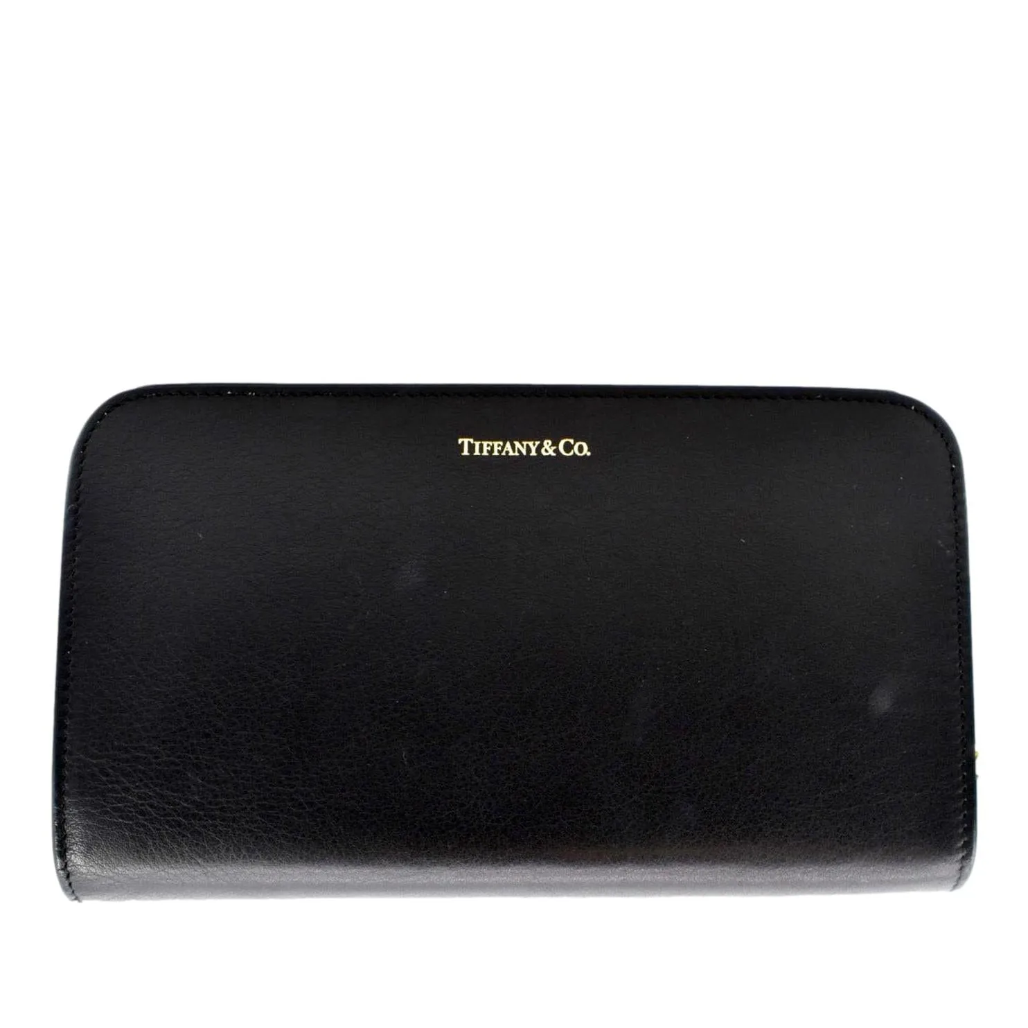 TIFFANY & CO Leather Zip Around Wallet Black