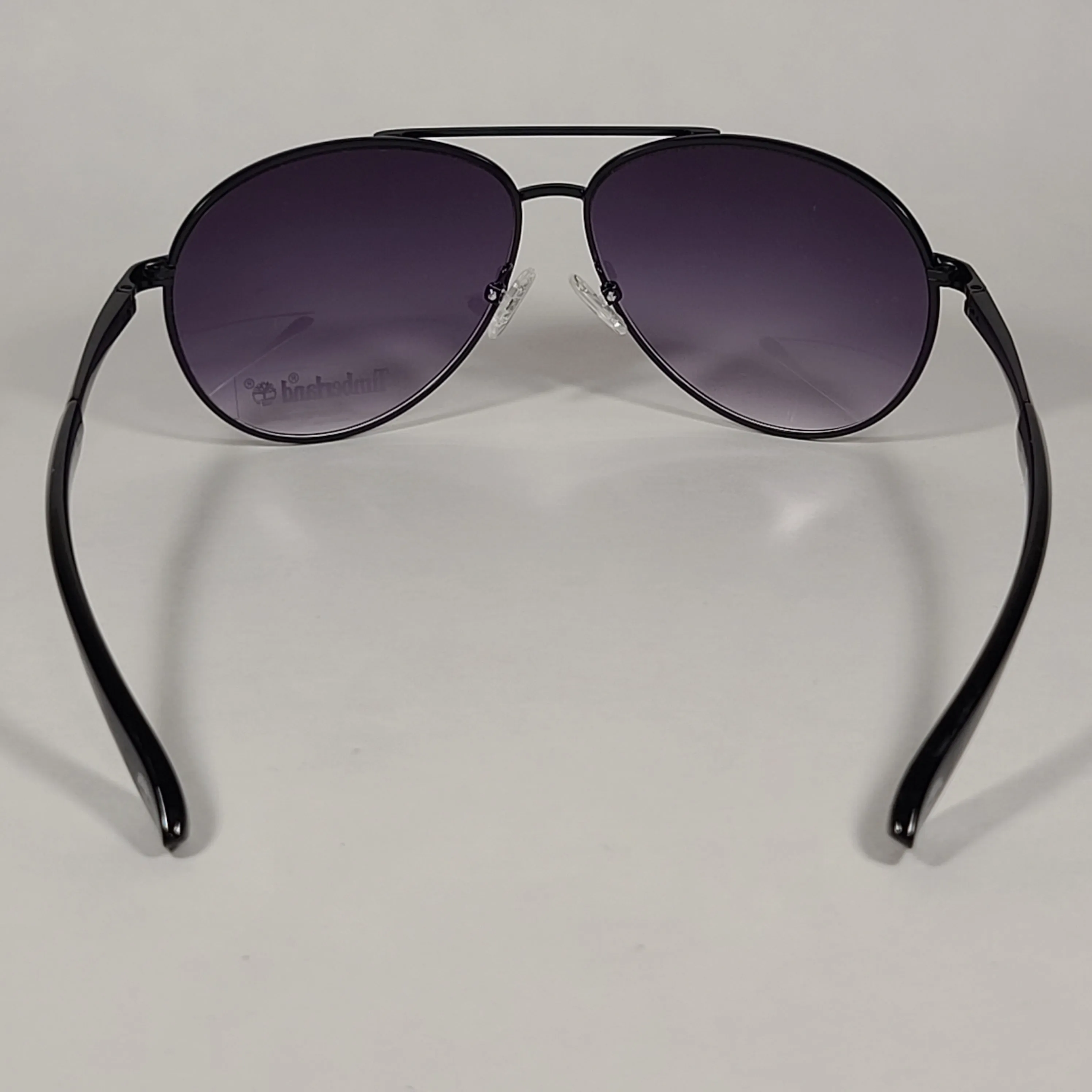 Timberland Aviator Sunglasses Shiny Black Frame Smoke Gradient Lens TB7114 02B