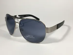 Tommy Hilfiger Nolan Aviator Pilot Sunglasses Black Gray Solid Lenses NOLAN MM OM129