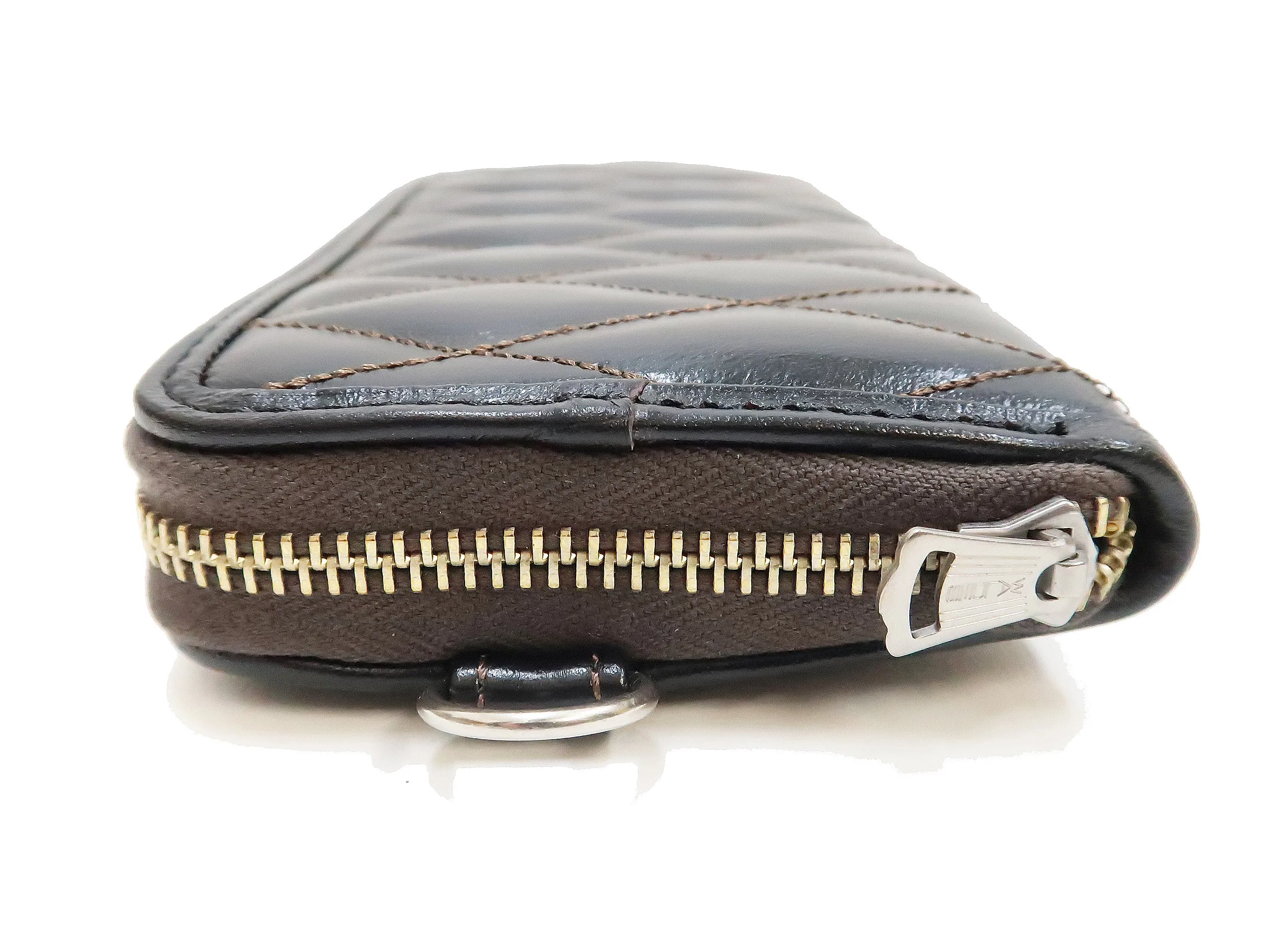 TOYS McCOY Zip-Around Long Leather Wallet Men's Casual Quilted Horsehide Leather Wallet with Three-Sided Zip TMA2506 030 Black