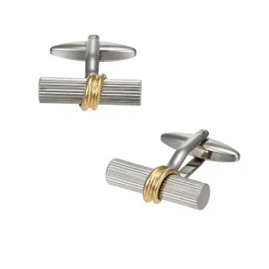 Tube Cufflinks with Wrap Accent